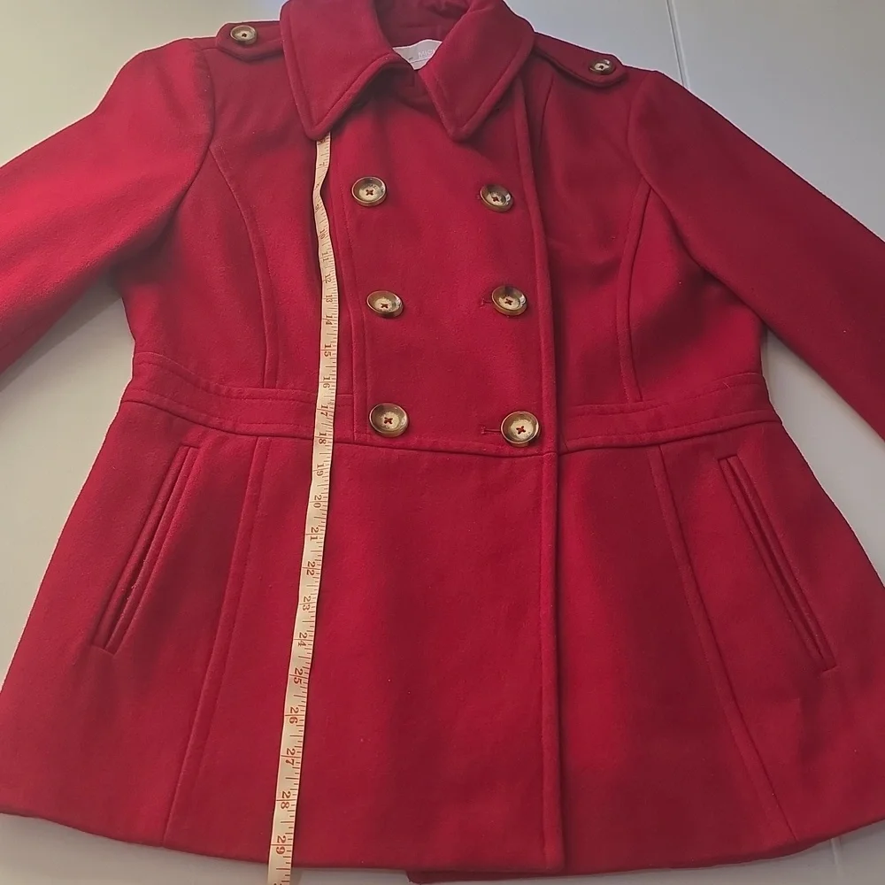 Michael Kors Vibrant‎ Red Pea Coat Medoum